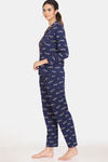 Zivame My Besties Cotton Pyjama Set-Medieval blue — thumbnail 2